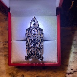 Black crystal ring